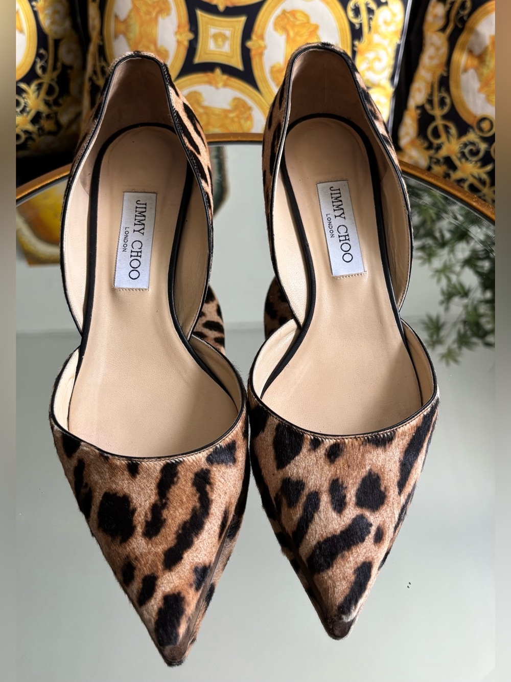 Jimmy Choo Leopard Print Pumps in Brown and Black - Picture 2 of 7